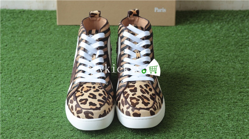 Christian Louboutin Flat Sneaker High Top Leopard Furs